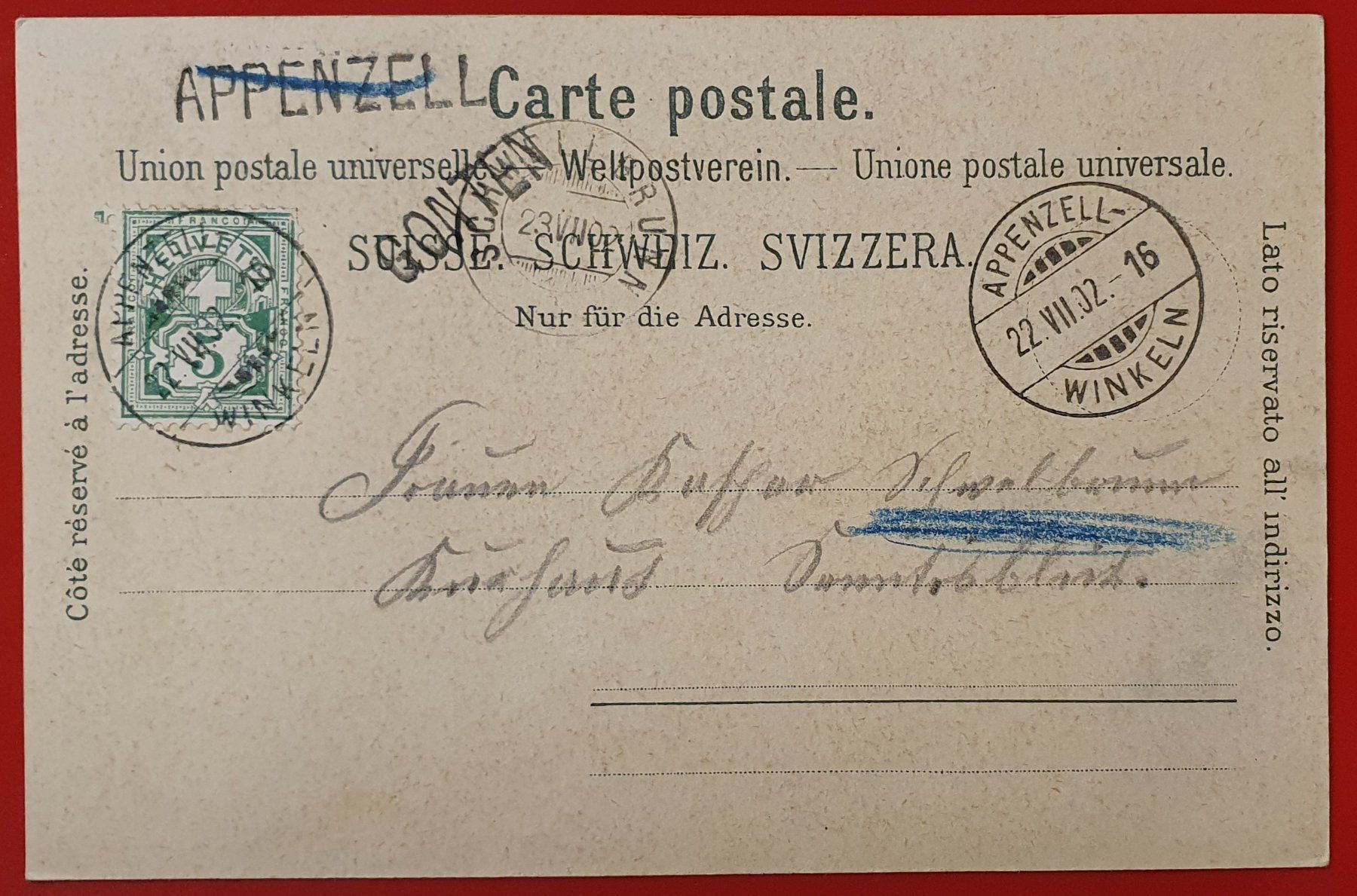 Cartoline postali: Gruss aus Herisau 1902 – Usato da Kreuzlingen venduto da Rschweiz1 1