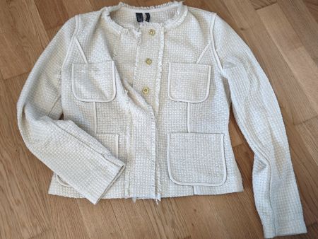 MANGO Suit Jacke Boucle Creme Grösse S guter Zustand