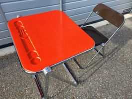 Bureau pliable Platone de Piretti 1980er avec chaise Plia.