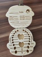Holzschatulle für Milchzähne, mit Name, Geburtsdatum NEU