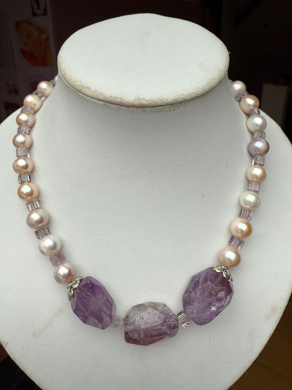 Catenine: Süsswasserperlen, Amethyst Collier NEU – Nuovo (secondo la descrizione) da Basel venduto da Chili007 1