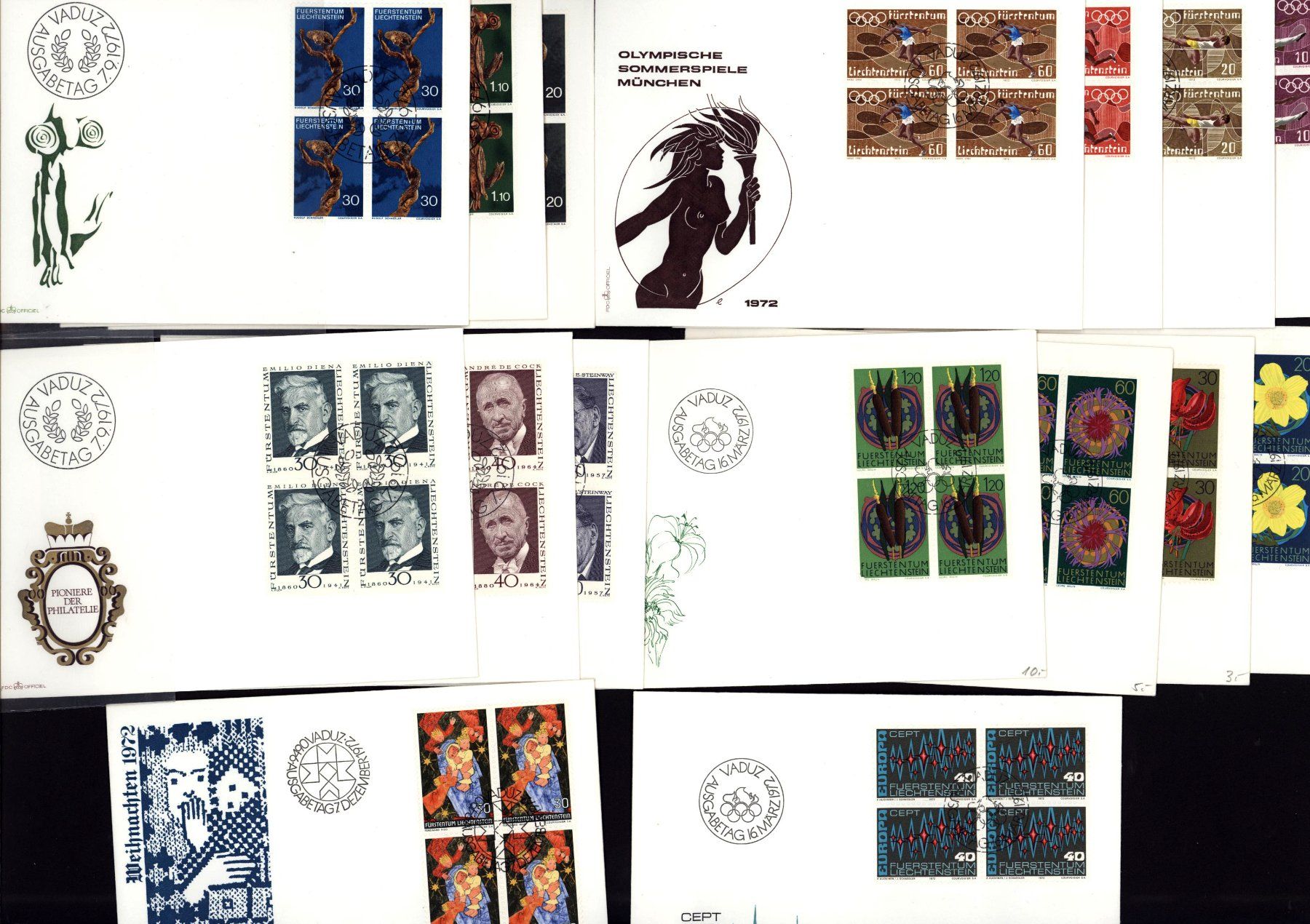 Tutti i francobolli: FDC im Viererblock 1972 FL (K170) – Usato da Seuzach venduto da Harri19