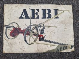 Original Aebi Mähmaschinen Blechschild