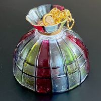 Hängelampe (Tiffany-Stil, bunt) f/Puppenstuben. Nicht el.