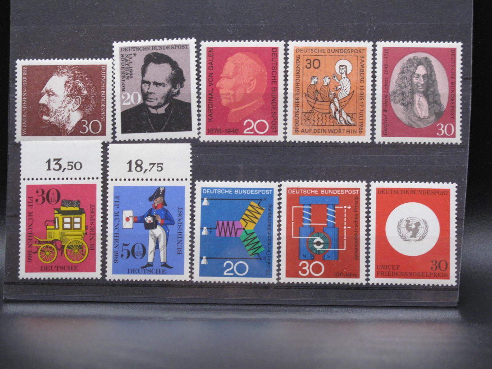 Tutti i francobolli: BRD 1966 Söderblom / von Siemens ** – Usato da Wil SG venduto da fva01
