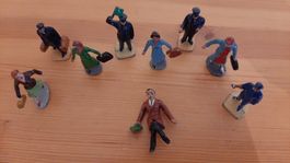 9 x H0 - Eisenbahnerfiguren ( Guss), Marke Merten und ?