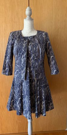 kurzes Kleid + Blazer 🌺 blau mit weiss Gr: 38