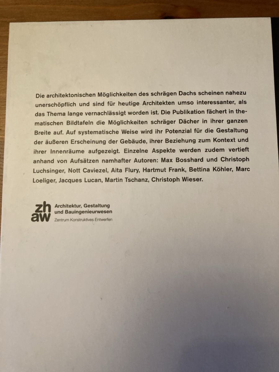 Libri: Das schräge Dach! Ein Architekturhandbuch – Usato da Zürich venduto da 000rk 4