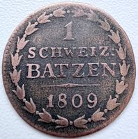 1 Batzen 1809 Thurgau Schweiz – schöner Löwenschild
