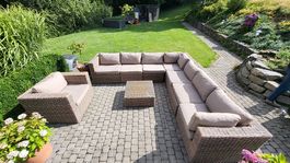 9-teilige Rattanlounge / Salon en rotin 9 pièces
