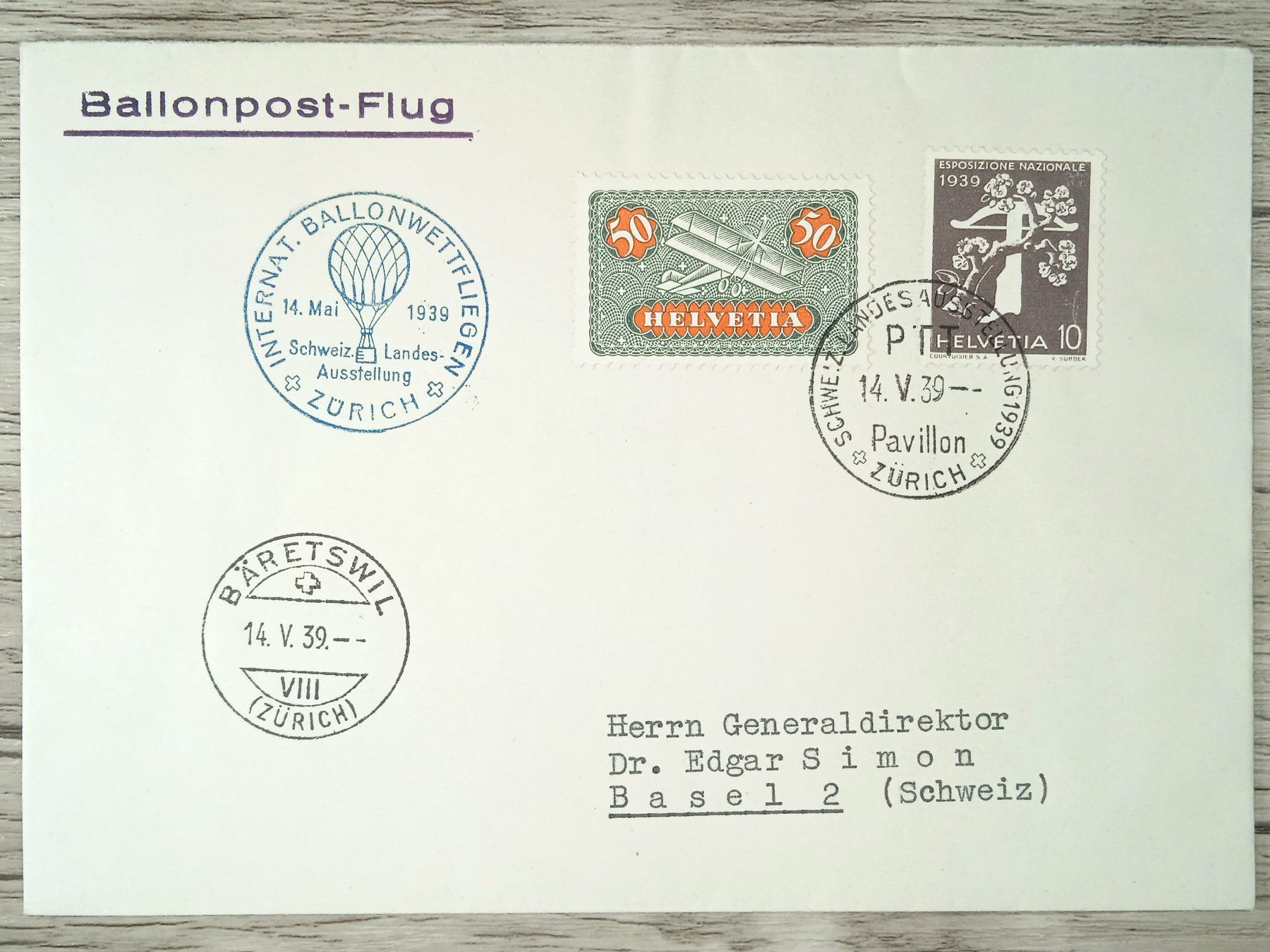 Tutti i francobolli: TR09 Enveloppe + Timbre Suisse 1939 – Usato da Cousset venduto da Patrick_Collections
