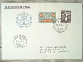 TR09 Enveloppe + Timbre Suisse 1939