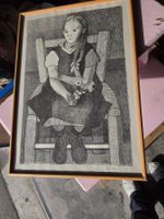 Zeichnung Max von Muhlenen Mädchen 1939 gerahmt