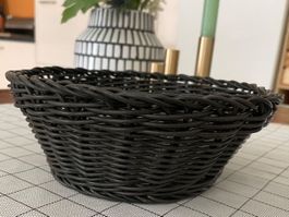 Corbeille noire tressée Ø 20cm | Schwarzer geflochtener Korb