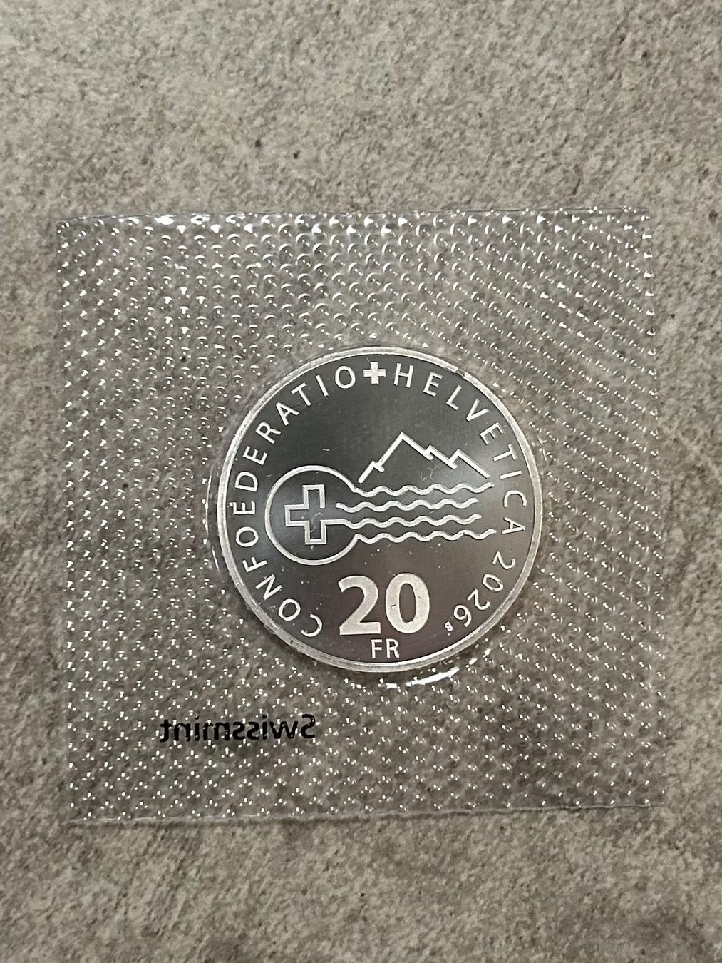 Tutti le monete: 20 Francs Suisse 2026 Lac Léman – Nuovo e nell'imballaggio originale da Les Bois venduto da nirina84 1