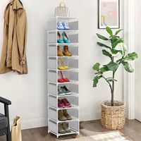 Schuhregal Weiss mit 10 Ebenen