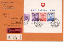 1936 EILSENDUNG EXPRES ESPRESSO PRO PATRIA BLOC SBK W8 + 196