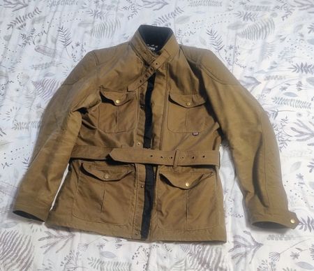 Veste de moto homme en toile de coton imprégnée OXFORD
