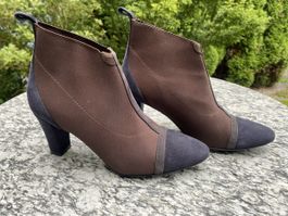 Elegante Stiefeletten, braun/blau, Gr. 36, Top Zustand!
