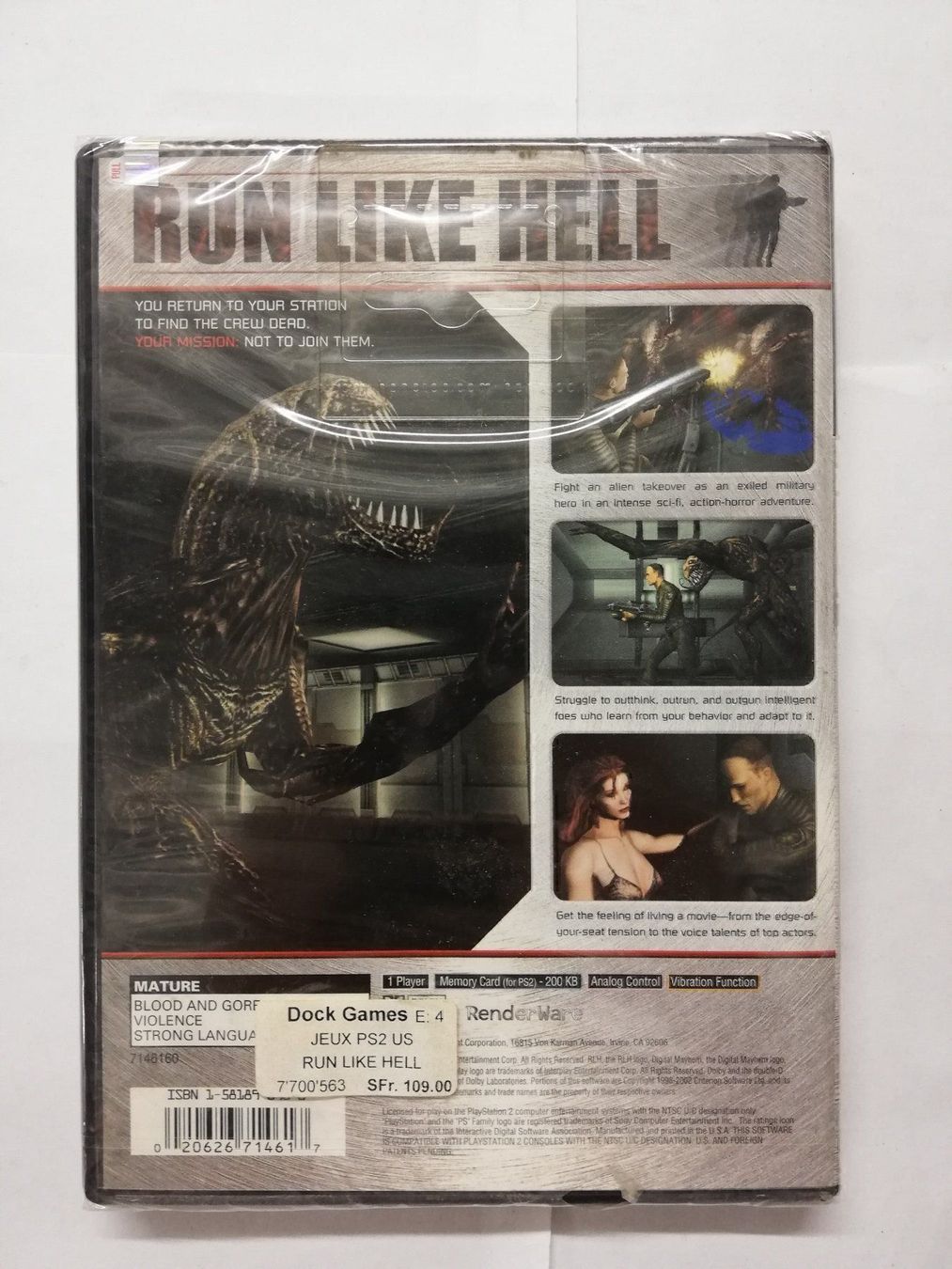 Sony Giochi: Run like hell / SEALED / NTSC-U / PS2 – Usato da St. Gallen venduto da zorro_dc 1