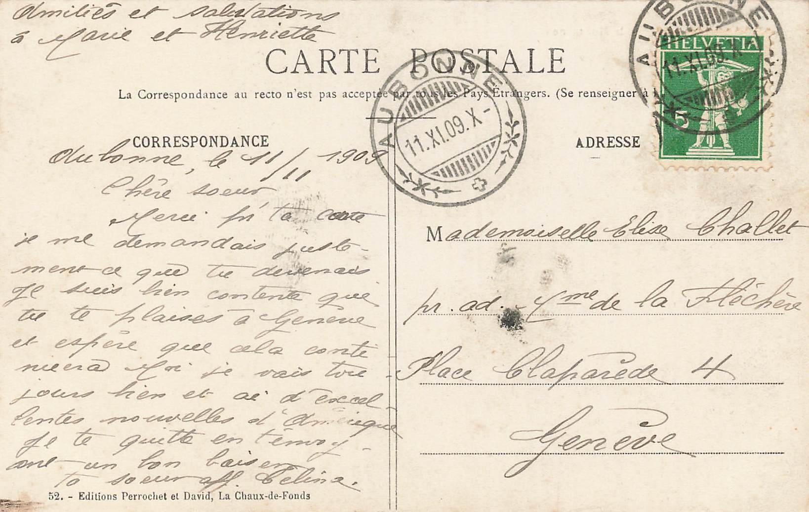 Cartoline postali: A la montagne – Usato da Biasca venduto da Blenio71 1