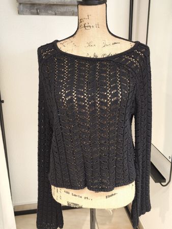 Damen Pullover even&odd schwarz Strickmuster Grösse M
