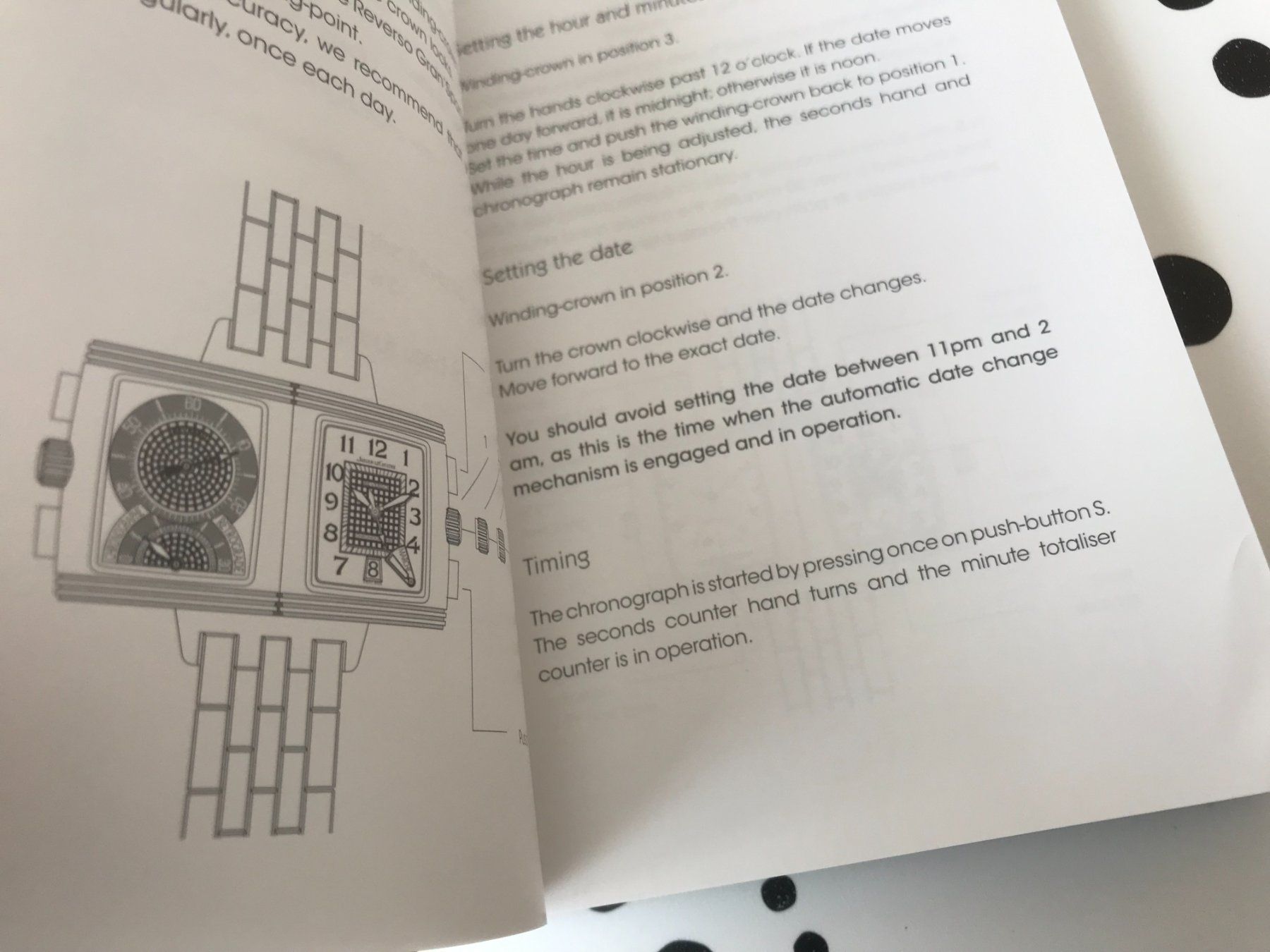 Jaeger-Lecoultre Documenti: JAEGER-LECOULTRE - REVERSO GRAN'SPORT OPERATING INSTRUCTIONS – Usato da Epalinges venduto da dream-watch 4