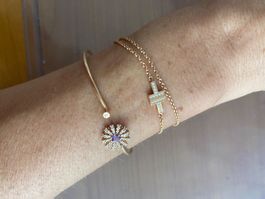 TIFFANY & Co T Armreif, 18k Roségold mit Diamanten