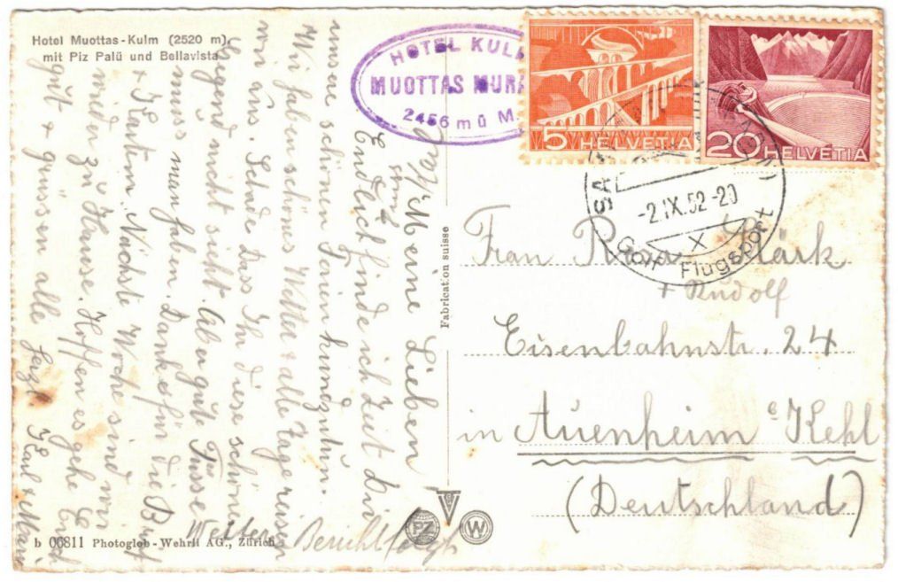 Cartoline postali: St. Moritz - Standseilbahn Muottas Muragl – Usato da Binningen venduto da Mountainrider 1