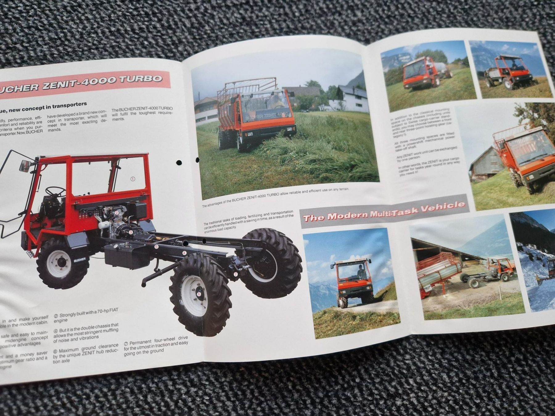 Bucher Traktoren: Original Prospekt Bucher Transporter Zenit 4000 Englisch – Gebraucht aus Dürnten von Bachtel84 1