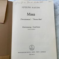 Joseph Haydn Theresienmesse Klavierauszug Bärenreiter