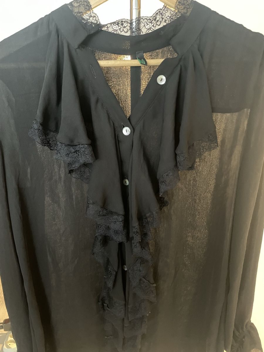 Blusen: Elegante schwarze Bluse mit Spitzen, Grösse M – Neu (gemäss Beschreibung) aus Meierskappel von Hala03 2