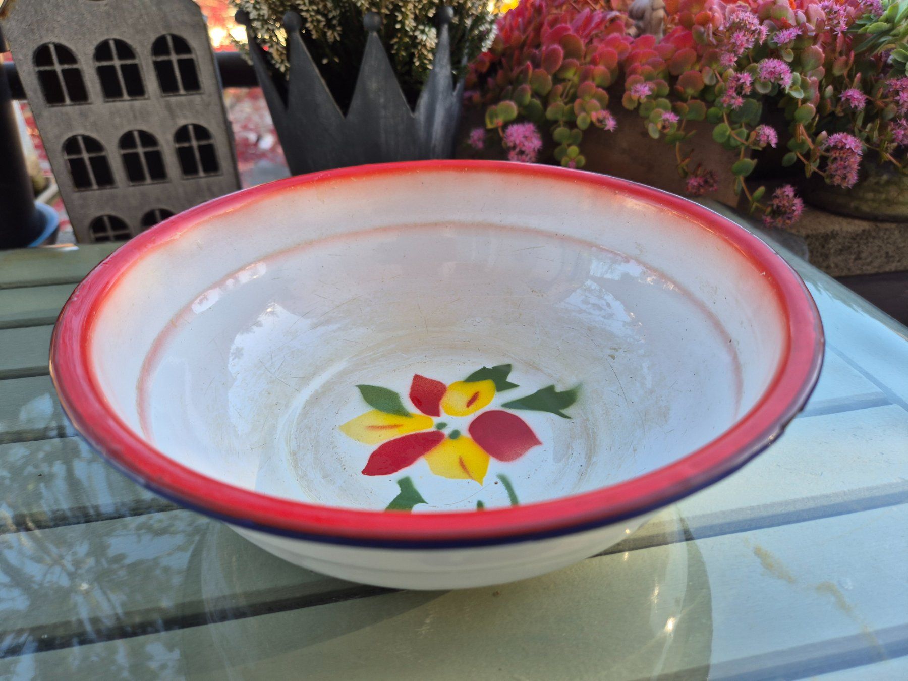 Schalen: Emailleschüssel mit Blumenmuster, Vintage – Gebraucht aus Bern von aronari 3