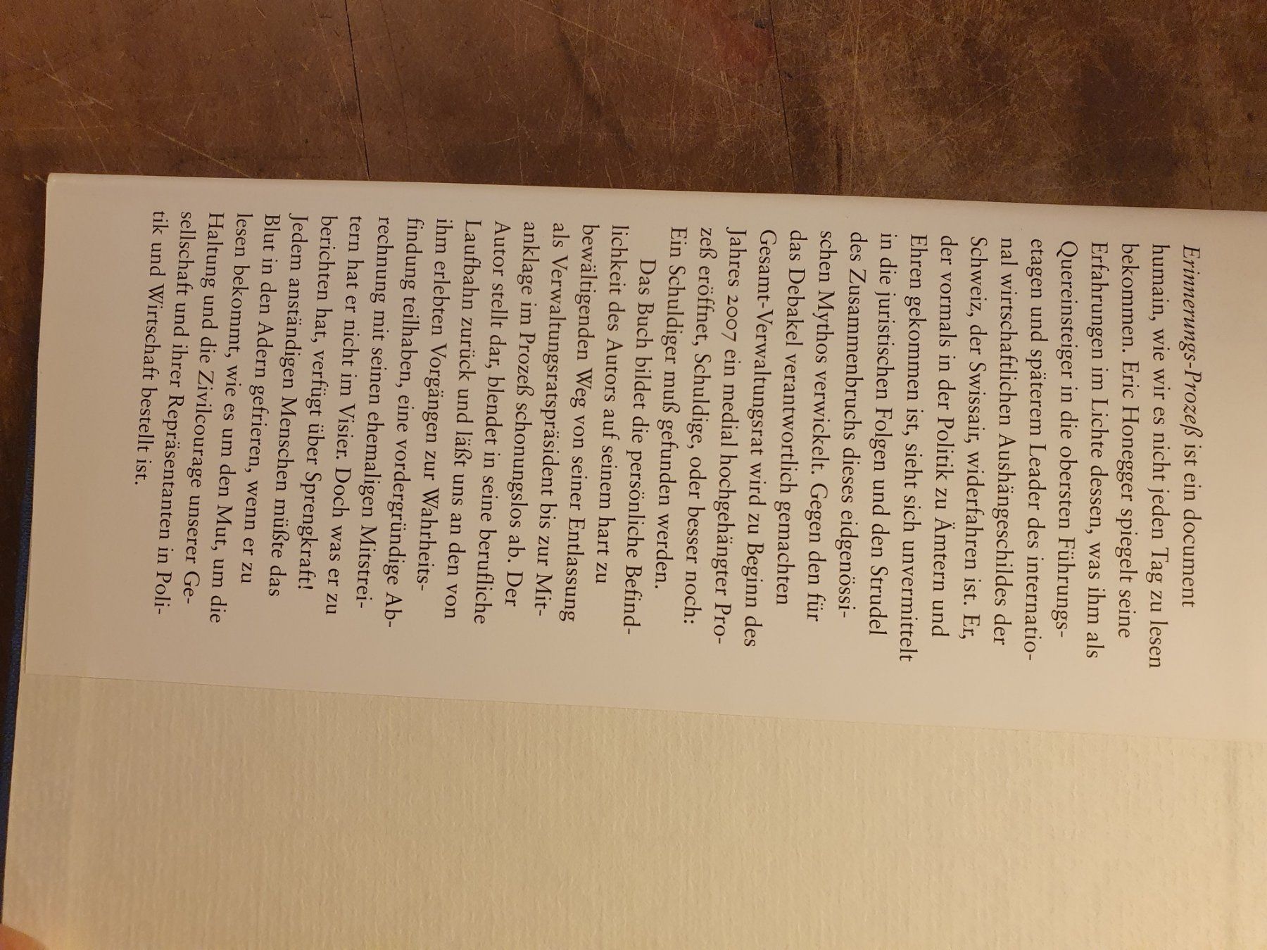 Libri: Erinnerungsprozess - Erich Honegger – Usato da Zürich venduto da loosebone 1