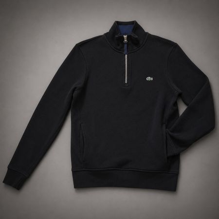 Pull zippé Lacoste - Noir - Col montant - Taille 3 (S)