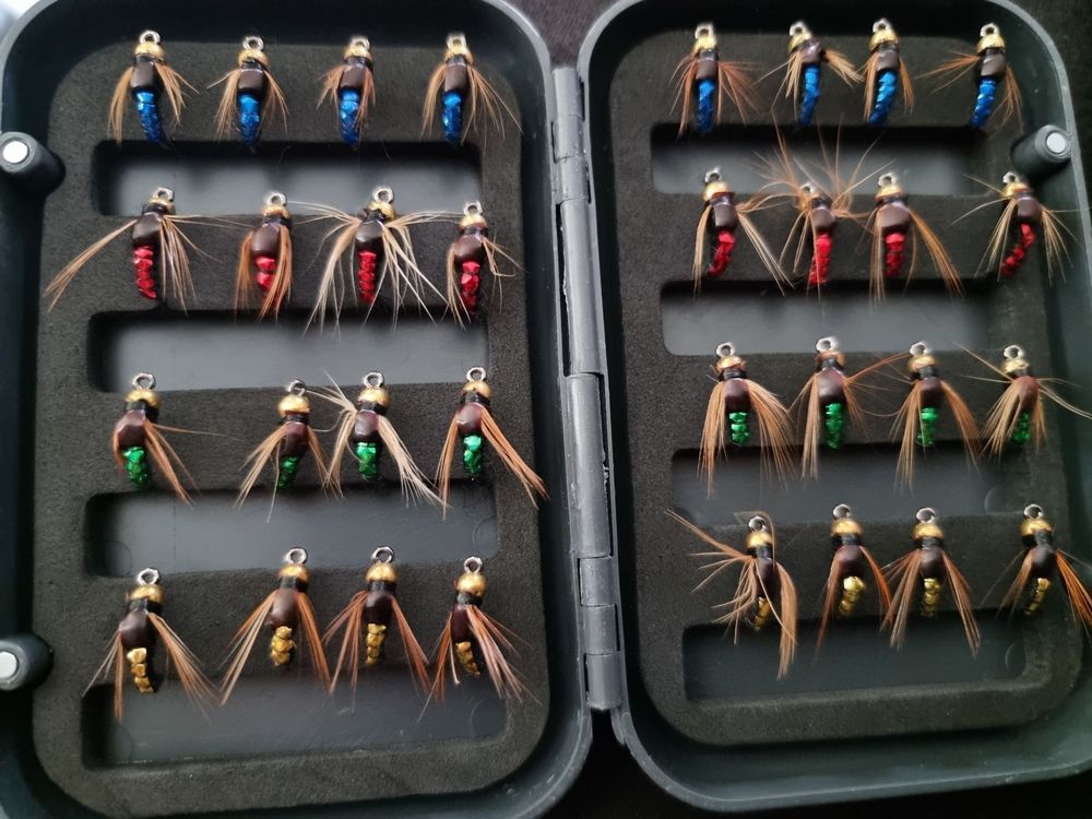 CRAKES Fliegen Set CRAKES 2er Set Forellen Streamer Fliegen Größe 4 - Kunstköder Für Fliegenfischen Auf Lachs & Forelle Lachs Fliegen Angelköder