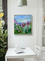 Acrylgemälde auf Leinwand 50x50 cm, mit Alpenflora