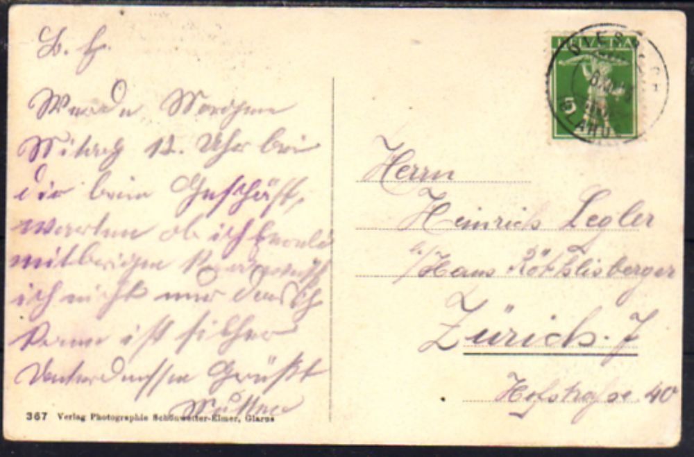 Cartoline postali: Braunwald Gasthaus Alpenblick – Usato da Bichelsee venduto da Gloeckner 1