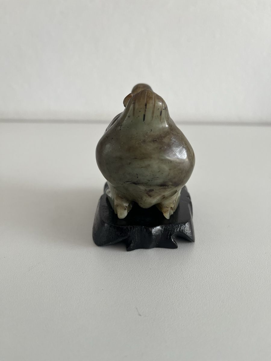 Statuette: Ente mit Holzsockel aus Nephrit-Jade – Usato da Wetzikon ZH venduto da seli03 5