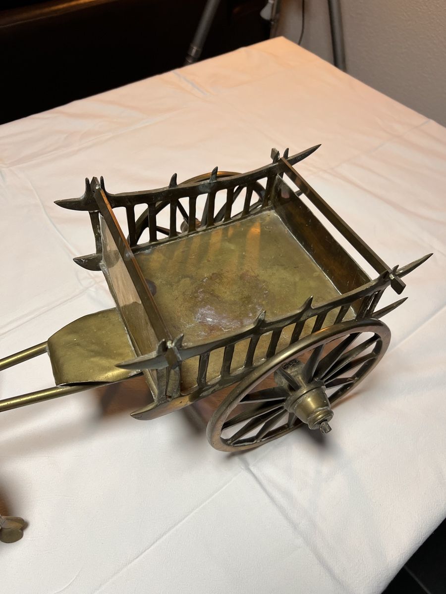 Figuren: Messing Ochsenwagen, asiatische Deko – Gebraucht aus Perlen von Chregle1 2