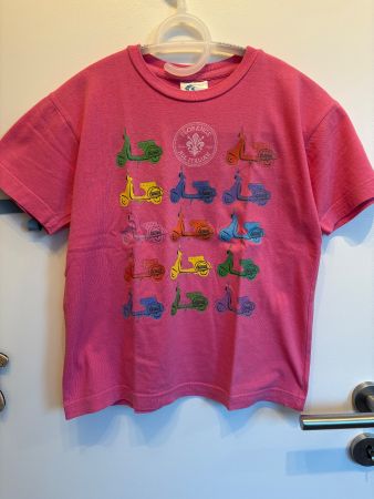 🛵 T-shirt rose scooters vintage T.140 – Excellent état