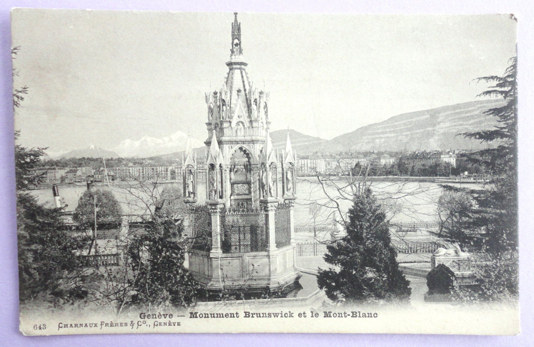Cartoline postali: Genève - Monument Brunswick et le Mt-Blanc – Difettoso da Fétigny venduto da Billy2miny