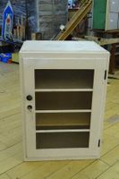 Vintage Holzschrank / Vitrine weiss mit Glastür