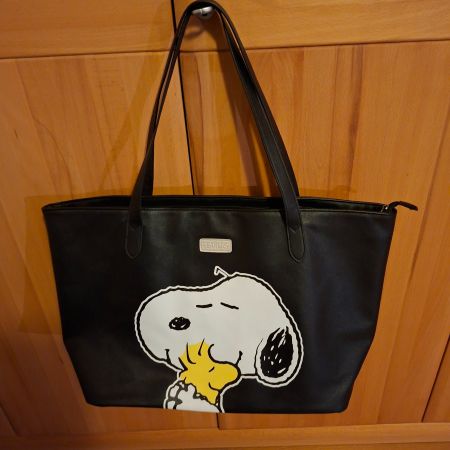 Handtasche Peanuts Snoopy Motiv schwarz guter Zustand