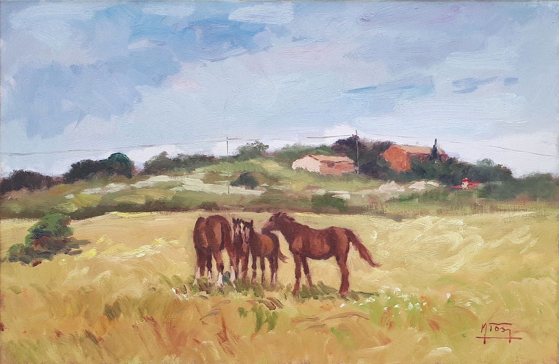 Dipinti: M. Tosy - Les chevaux – Usato da Montmelon venduto da canelle-12