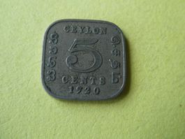 Ceylon 1920, 5 Cents