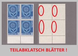 1964_411_EUROPA MARGERITE_4er mit Abart TEILABKLATSCH ! **