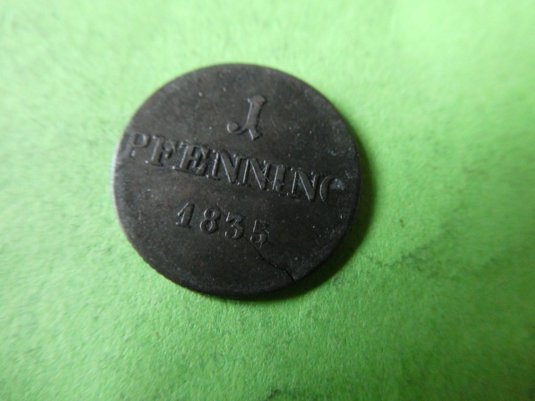 Alle Münzen: Bayern 1835, 1 Pfennig – Gebraucht aus Hinterforst von Rohusri 1