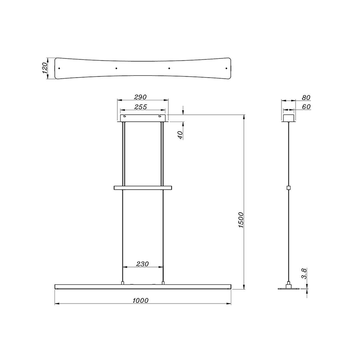 Lampadari & plafoniere: LED Pendelleuchte, 100 cm x 12 cm, CCT – Nuovo (secondo la descrizione) da Kreuzlingen venduto da Smart-Light 7