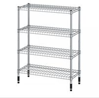 OMAR Metal Shelving Unit 4 Tiers Silver